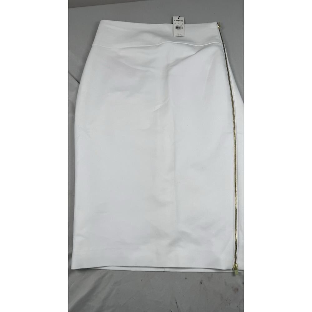 Express White High Rise Pencil Skirt NWT Women’s Size 0 Office Career - Picture 2 of 16